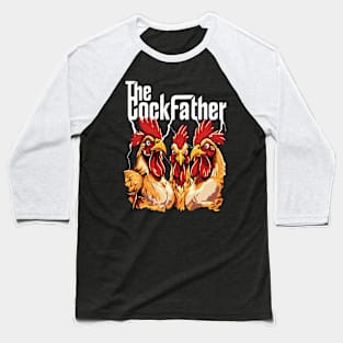 The Cockfather Chicken Father Dad Owner Funny Cute Rooster Baseball T-Shirt